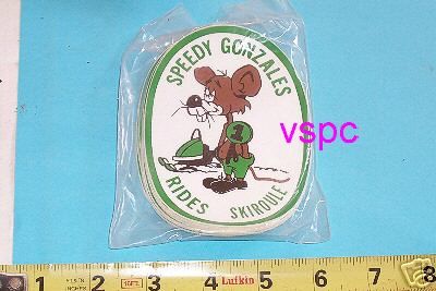 SPEEDY GONZALES RIDES SKIROULE SNOWMOBILE STICKER