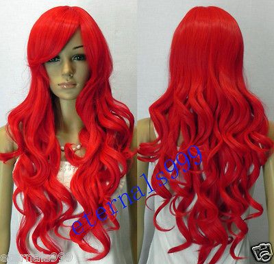 K24 Fashion Long Red Curly Cosplay Party Wig/Wigs