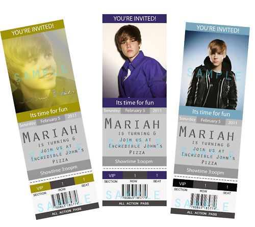 Justin Bieber invitations in Invitations & Announcements