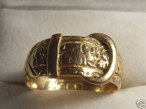 antique 18k 18ct rose gold buckle ring 1909 from australia