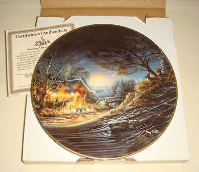 Terry Redlin Christmas 2000 TOASTING MARSHMALLOWS Masters Ed Plate 