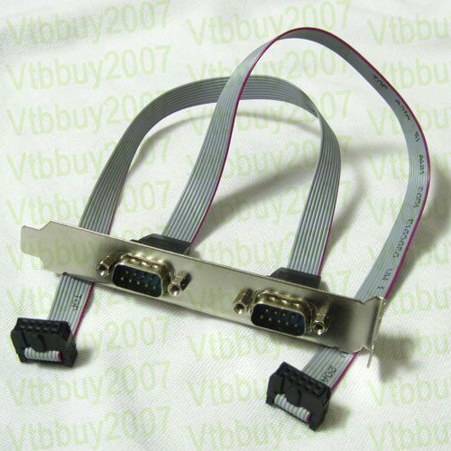 in 1 2 port DB9 RS232 9pin Com Port Serial Cable Cord host case rear 