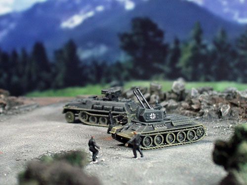 144 CGD WWII German Flakpanzer T 34 R 2cm Flakvierling auf 