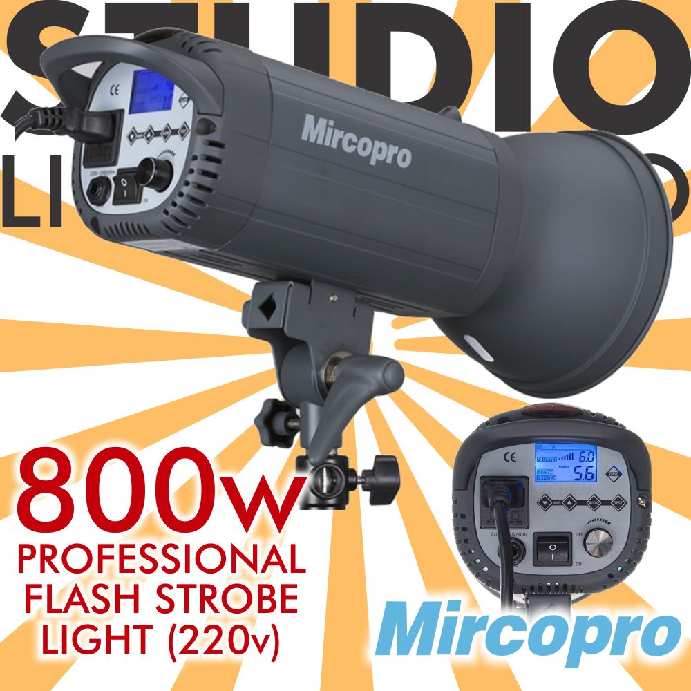 800W Studio Strobe Flash Mono Light Digital LCD 220V