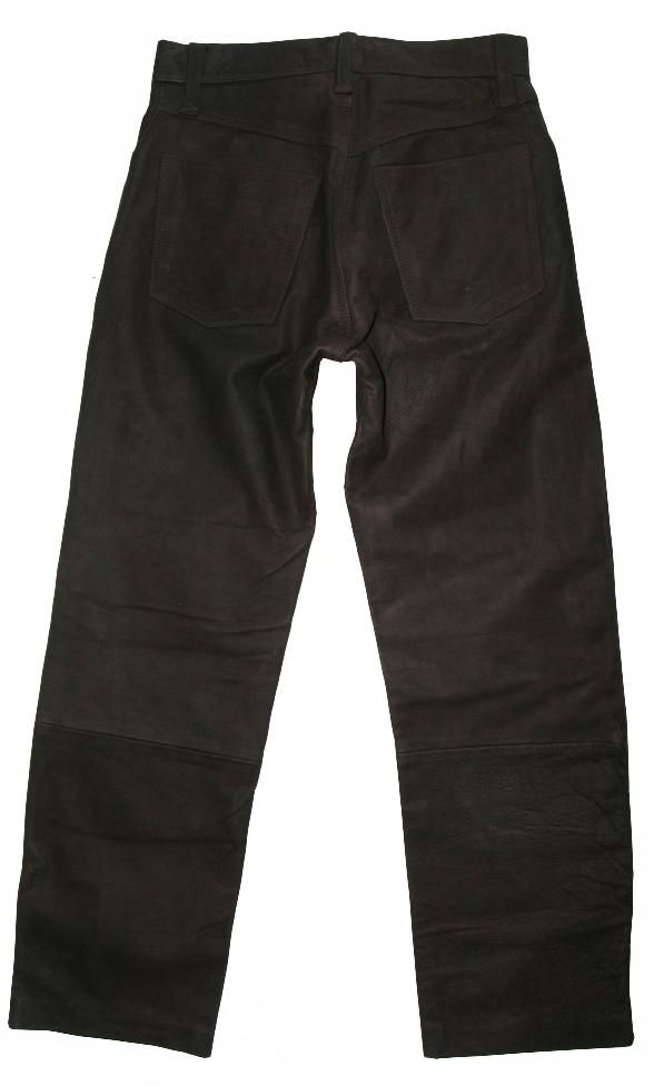 Unisex Lederjeans Lederhose in Dunkel Braun W29 L28