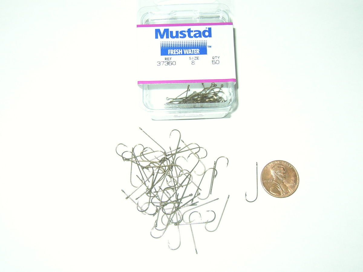 Mustad Sz 8 Aberdeen Cricket Minnow Worm 1 Package 50 New Hooks 37360 