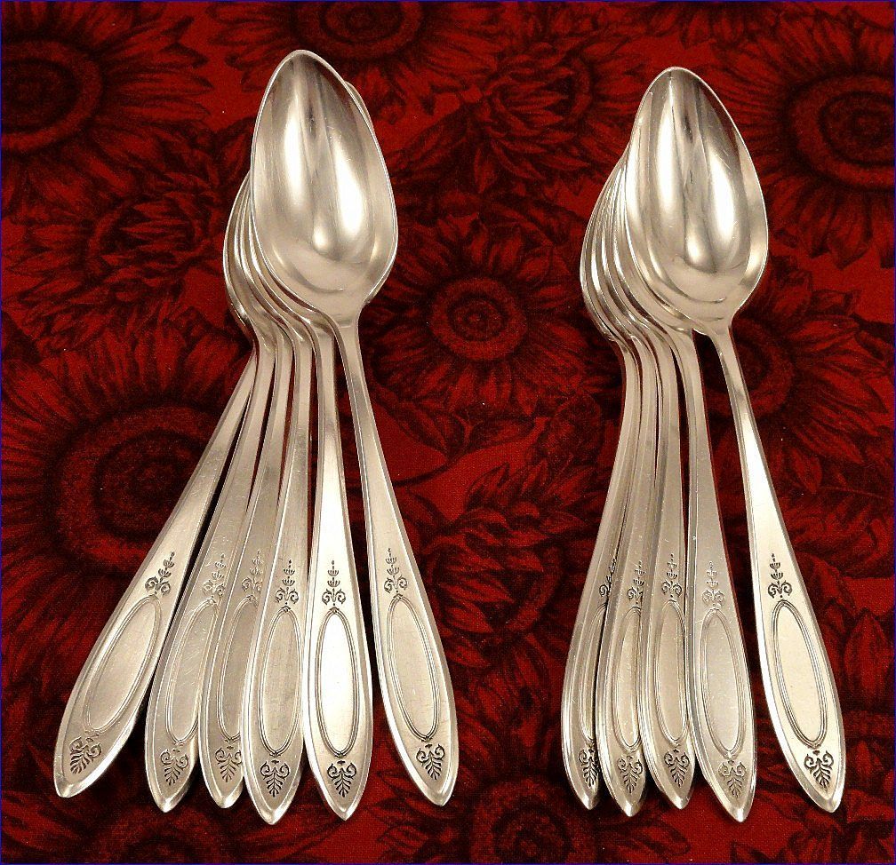 Teaspoons Vintage 1917 Community ADAM Silver Plate Silverware