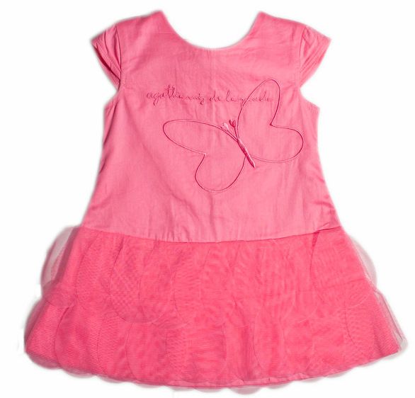 Agatha Ruiz de La Prada Butterfly Girls Dress Tulle Baby Pink Rose 
