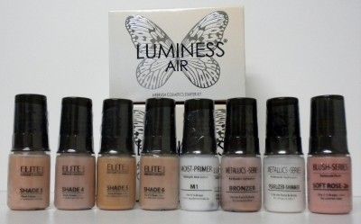 LUMINESS 8 PC (AIRBRUSH) (AIR) (COSMETICS) STARTER KIT (NIB) (MEDIUM 