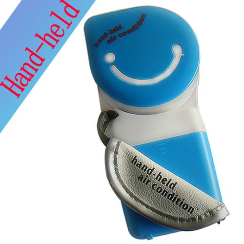 USB Mini Portable Hand Held Air Conditioner Cooler Blue