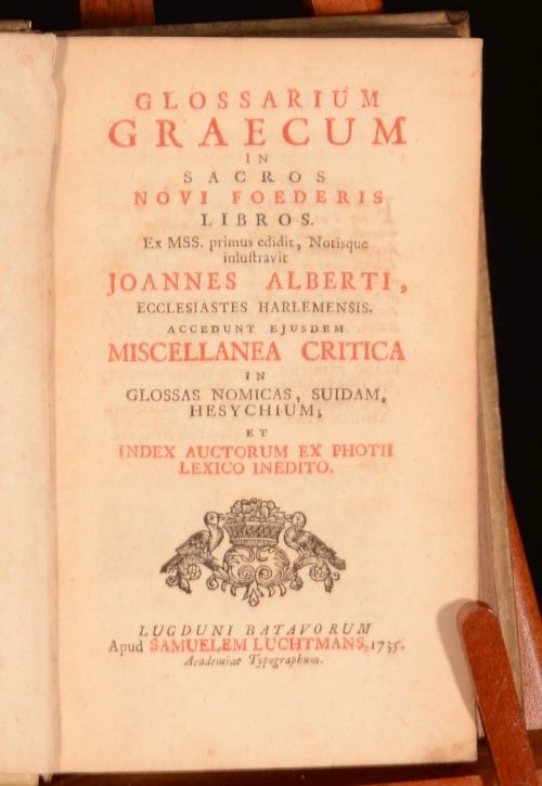   Graecum in Sacros Novi Foederis Libros EX MSS Joannes Alberti
