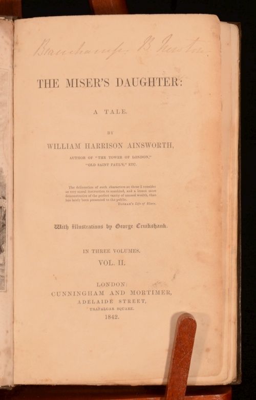 1842 3VOL Ainsworth The Misers Daughter Illustrated by George 