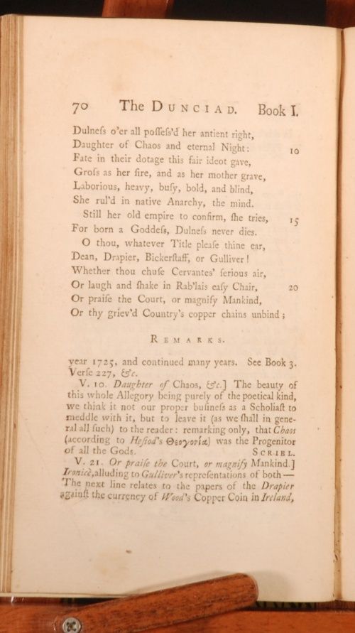 details a clean copy of the dunciad by alexander pope in the original 