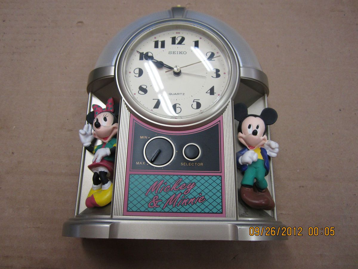 Vintage Seiko Mickey and Minnie Jukebox Alarm Clock