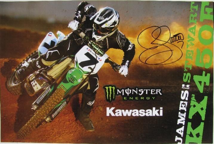 James Stewart Signed Poster Supercross SX MX Kawasaki