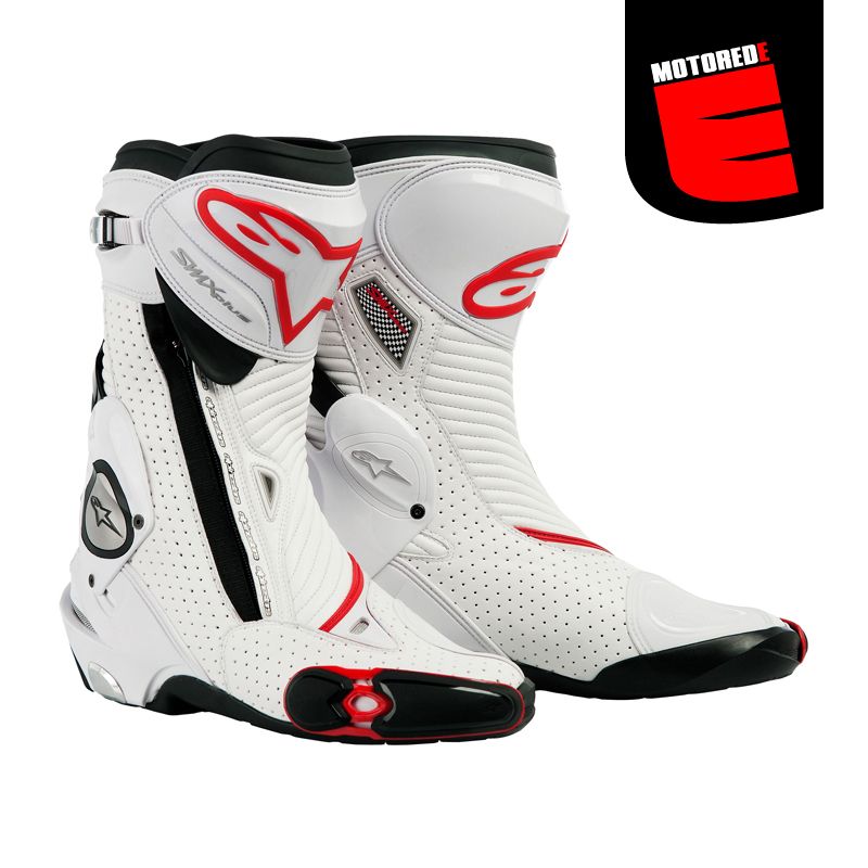 Alpinestars SMX S MX Plus Vented Riding Race Boots White Red EURO 38 