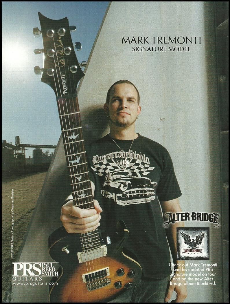 ALTER BRIDGE CREED MARK TREMONTI SIGNATURE PRS GUITAR AD 8X11 