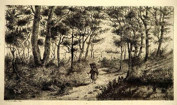 De Saint Allais Original 1875 Etching French Impressionist Artist RARE 