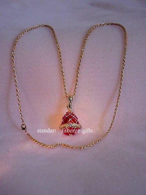   Anastasia Phantom of The Opera Mother of Pearl Russian Egg w Necklace