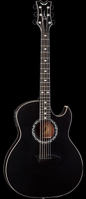 Dean Exhibition Black Satin w Aphex Acoustic Electric