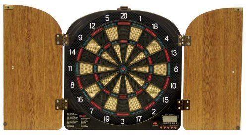 Arachnid DarTronic 400 Electronic Soft tip Dart Game, Walnut Cabinet