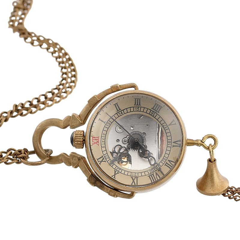 NEW Quartz Battery Open Face Copper ANTIQUE POCKET WATCH LONG 