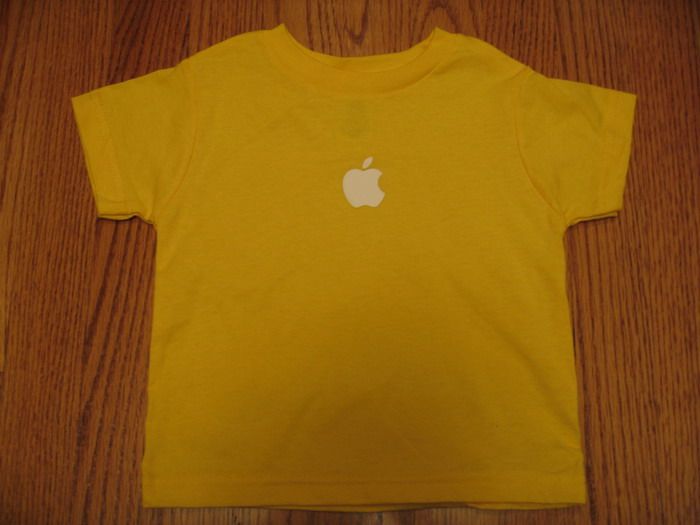 APPLE logo T SHIRT Yellow 2T Toddler NEW NWOT Boy Girl