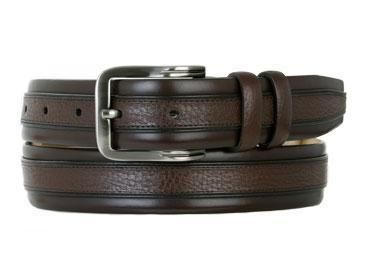 Mezlan Mens AO9044 Calfskin Deerskin Dress Belt Brown Made in Spain 