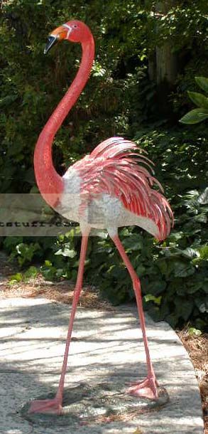 Huge 5 Feet Tall Life Size Bronze Garden Flamingo Yard Statue Art 