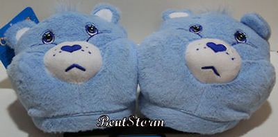   BEARS SAD GRUMPY BEAR Slippers BLUE ADULT PLUSH HOUSE SHOES S L NWT