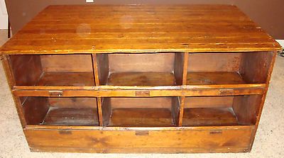 Antique Nail / Grain / Display Bin 12 Bins Great Counter,Island, or TV 