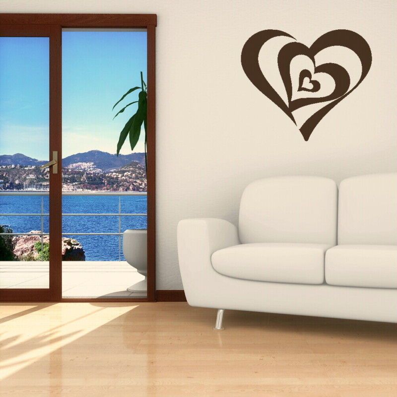 LOVE HEART ROMANTICE VINYL WALL ART DECAL STICKER giant stencil vinyl 