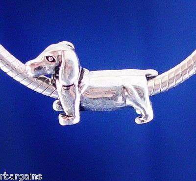 DACHSHUND DOG HOT WEINER WIENER DOXIE Silver European Charm Bead for 