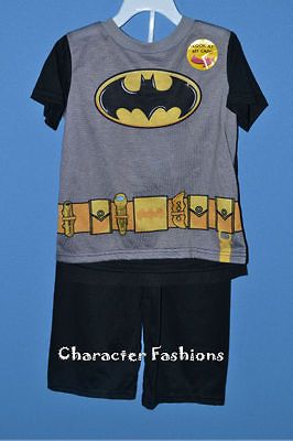 BATMAN Pajamas pjs with CAPE Shirt Pants Size 4 5 6 7 8 10 12