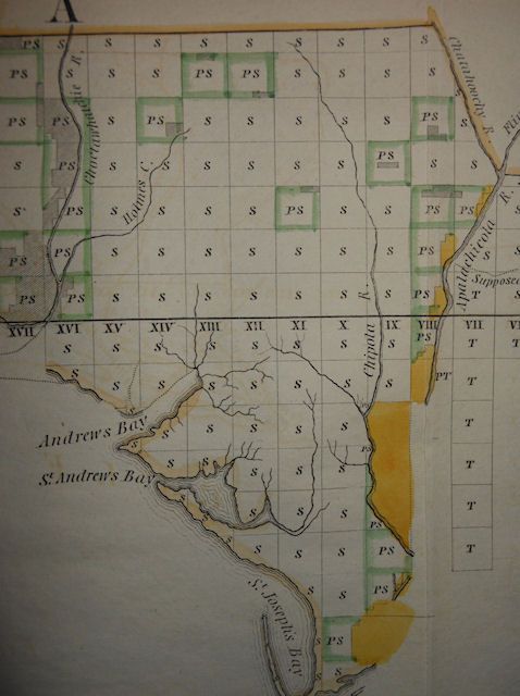   Territory 1837 Map Hand Color St Augustine Tallahassee Indian Boundary