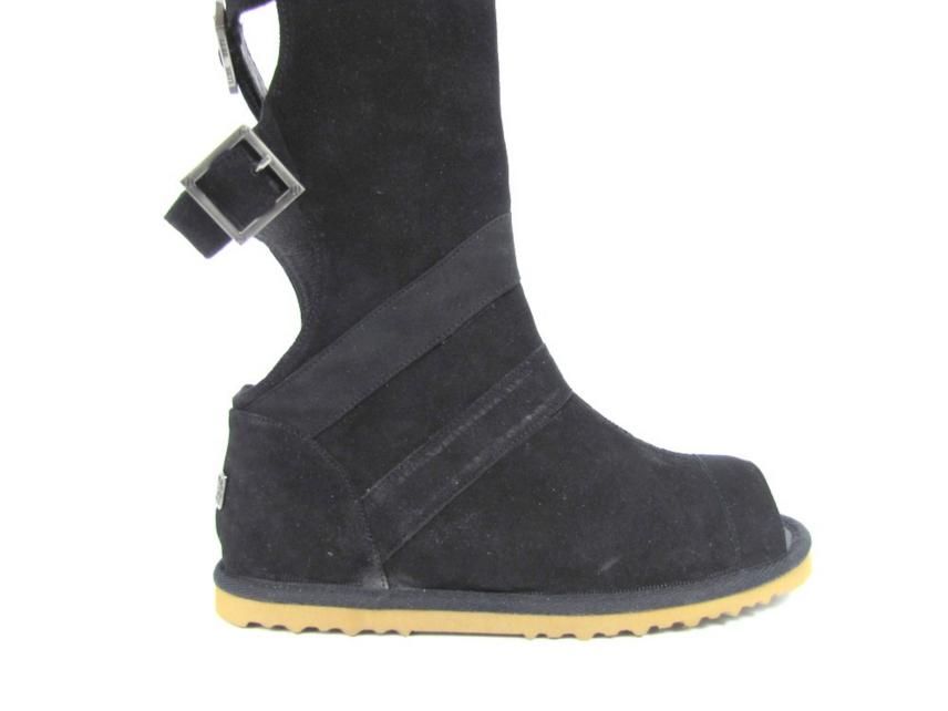 Australia Luxe Collective Suede Open Toe Sandal Boot Black or Sand 