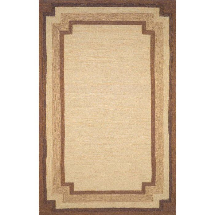 Ravella Collection Indoor Outdoor Rug   Border Natural 2x3