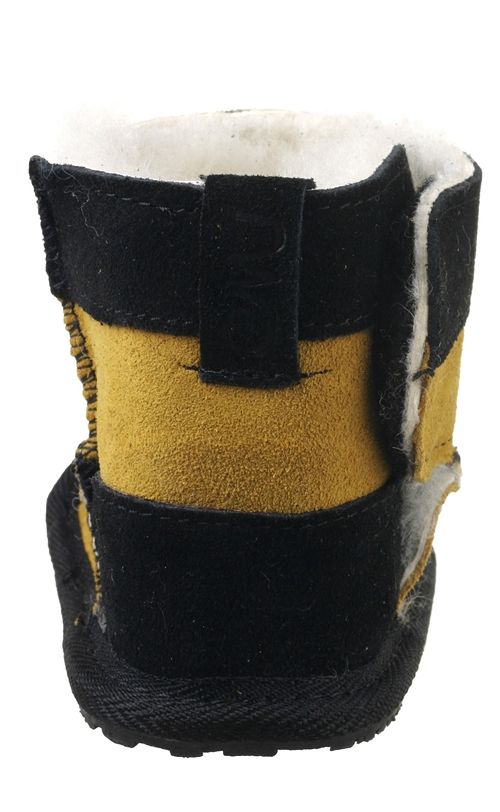 Emu Infant Fur Boots Bee Walkers Sheepskin Black Yellow B103 Sz 18 24 