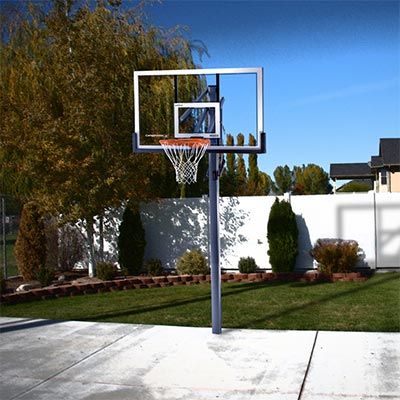 Lifetime® 54 Acrylic in Ground Basketball Hoop Net Power Lift Height 