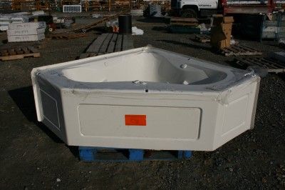   Oyster Acrylic Skirted Jetted Corner Whirlpool Tub 60x60