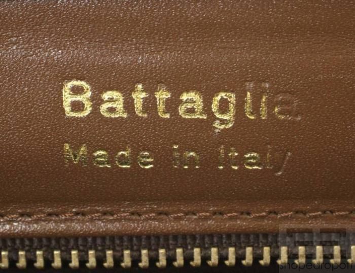 Battaglia Vintage Brown Snakeskin Frame Handbag