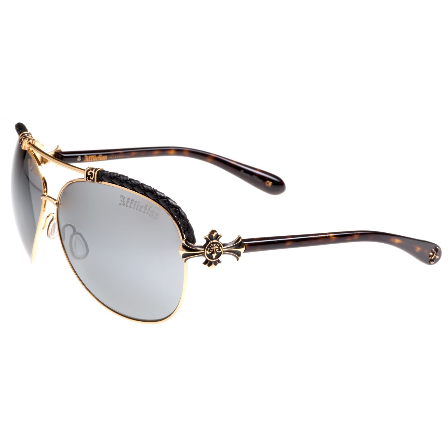 Affliction Gunmetal Baxter Sunglasses Tortoise Gold