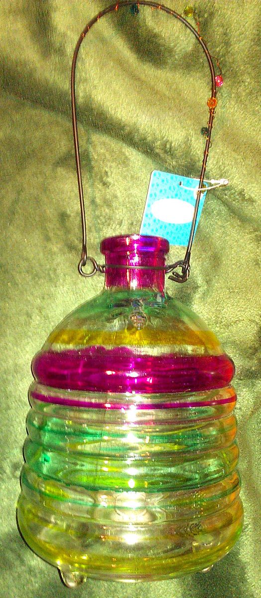    Colored Striped & Ridged Bee Wasp Hornet Hanging Catcher w/Hook  NWT