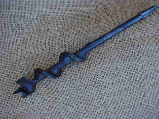 Vintage Belknap Blue Grass Wood Auger Bit for 1 inch Hole