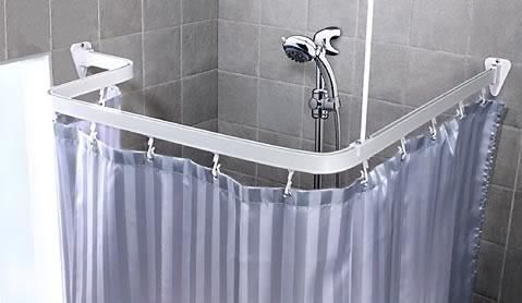 Bendable Shower Curtain Rod Bath Curved White Finish