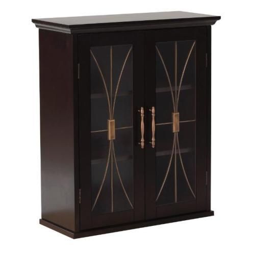 New Delaney Bathroom Wall Cabinet with 2 Doors   Dark Espresso