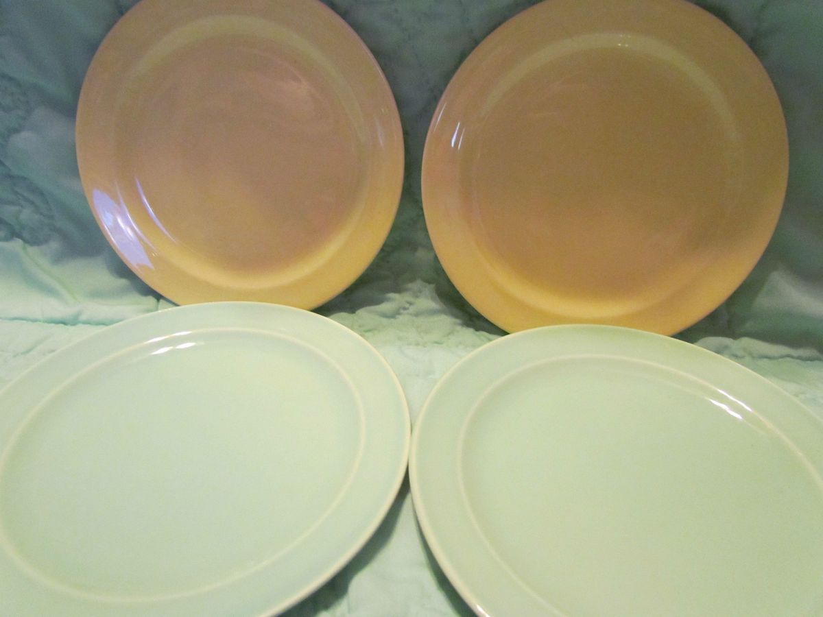 Luray Pastels Bread and Butter Plates Green Yellow