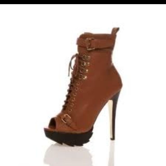 BEBE Yasmin Peeptoe Boots 8 5 Preowned