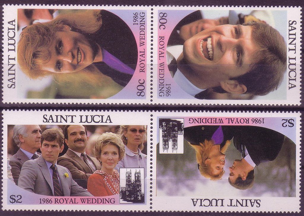   1986 Royal Wedding Variety Inverted Tete Beche SC 839 840 MNH