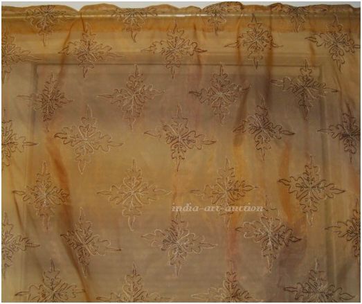 EMBROIDERED / EMBROIDERY BEAD / BEADED SHEER TISSUE CURTAIN / CURTAINS 